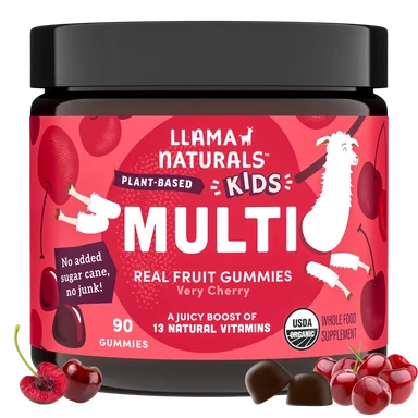 Llama Naturals Real Fruit Gummies KIDS organické multivitamíny z reálneho ovocia pre deti, 90 ks