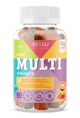 SUKU Vitamins Complete Kids Multi kompletná denná dávka vitamínov a minerálov pre deti, 60 žuvacích cukríkov