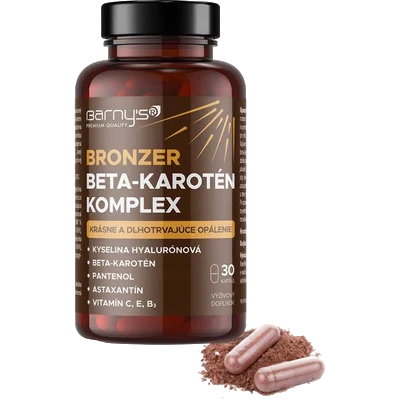 Barny's BRONZER Beta-karotén Komplex s rastlinnými extraktmi, 30 kapsúl